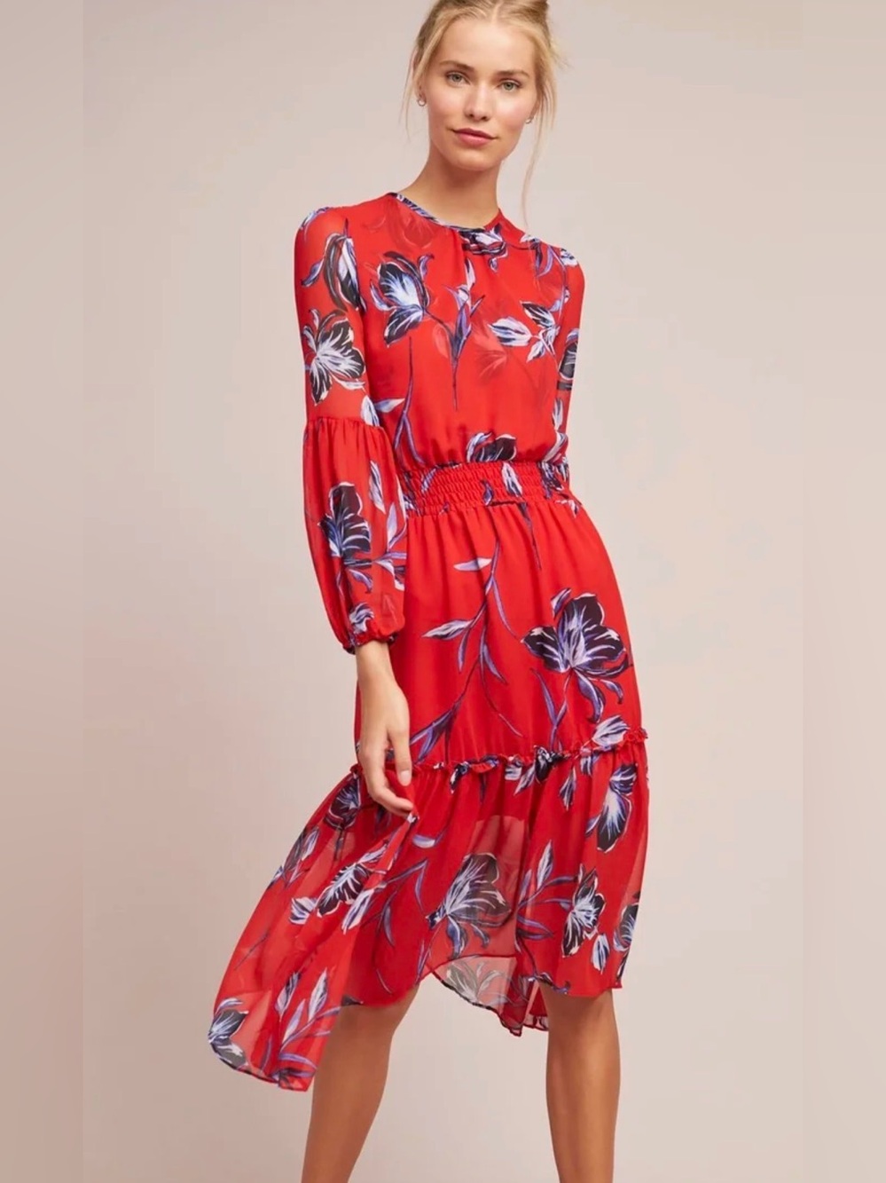 MISA Los Angeles Simone Floral Midi Dress - Size XS
